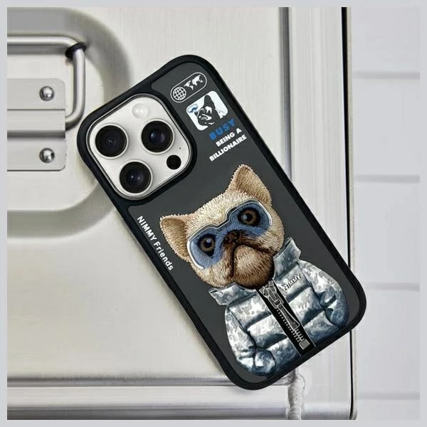 Mbështjellës Nimmy Cool&Cute 2.0 Dog për iPhone 16 Pro Max 6.9", i zi