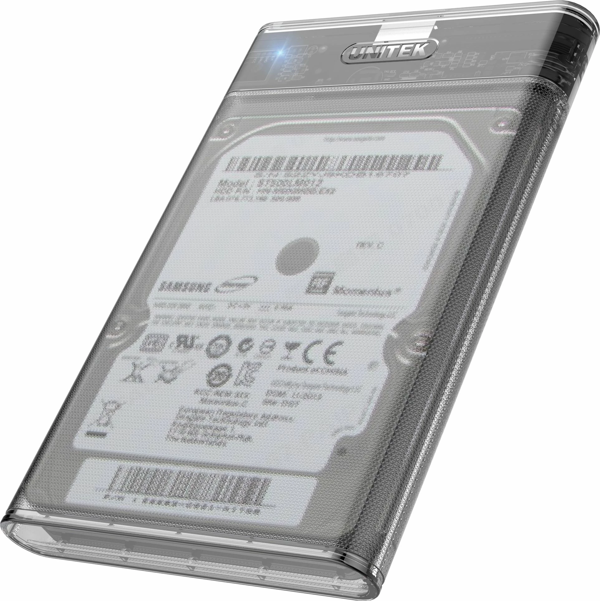 Kasë eksternale për HDD/SSD 2.5\" Unitek S1103A, USB 3.2 Gen 1 në SATA III, transparente