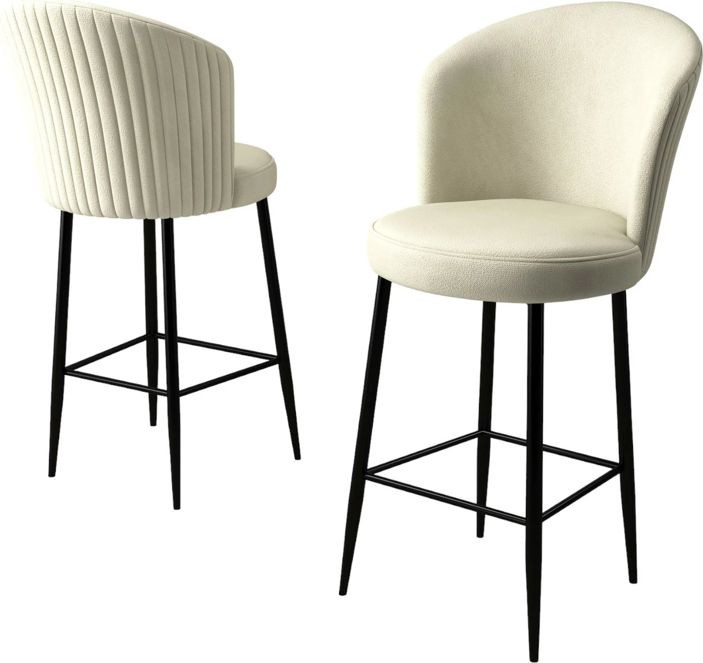 Set karrigesh për bar (6 copë), Hanah Home, Alte, krem, e zezë