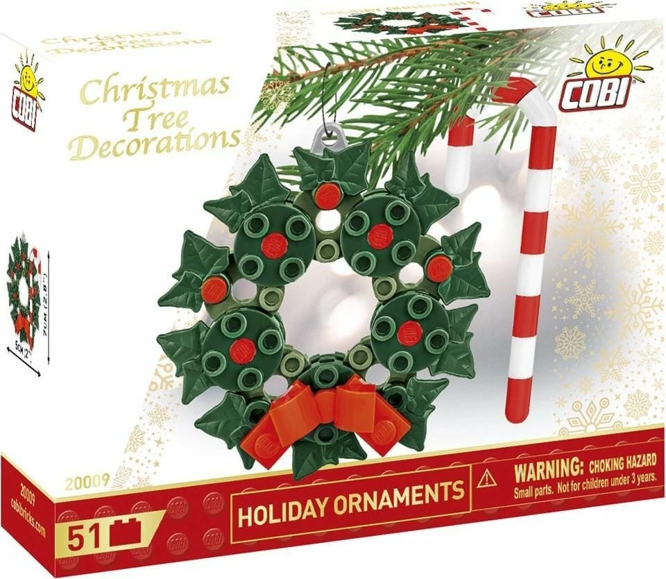 Set dekorimi për pemë Krishtlindjesh Cobi Christmas Wreath 20009, 41 copë
