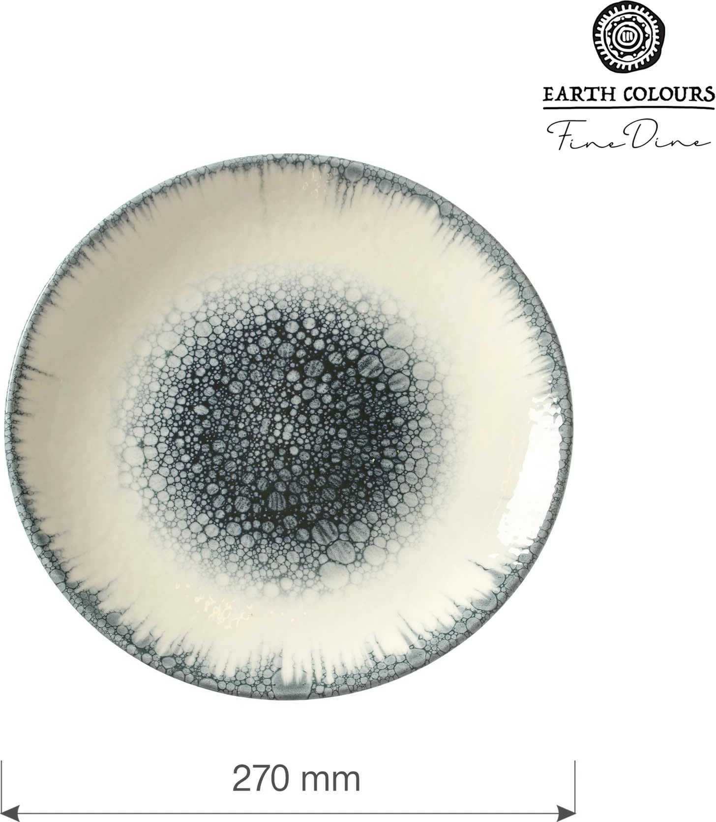 Pjatë e sheshtë, Fine Dine Infinity, Ø270 mm, porcelan, set 6 copë, gri