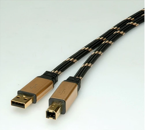 Kabllo USB ROLINE GOLD USB 2.0 A-B, 3 m, e zezë/ari