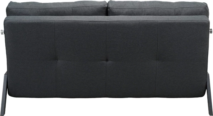 Krevat-sofa dy ulëse, ngjyrë gri e errët, këmbë të zeza, 150x92x77cm