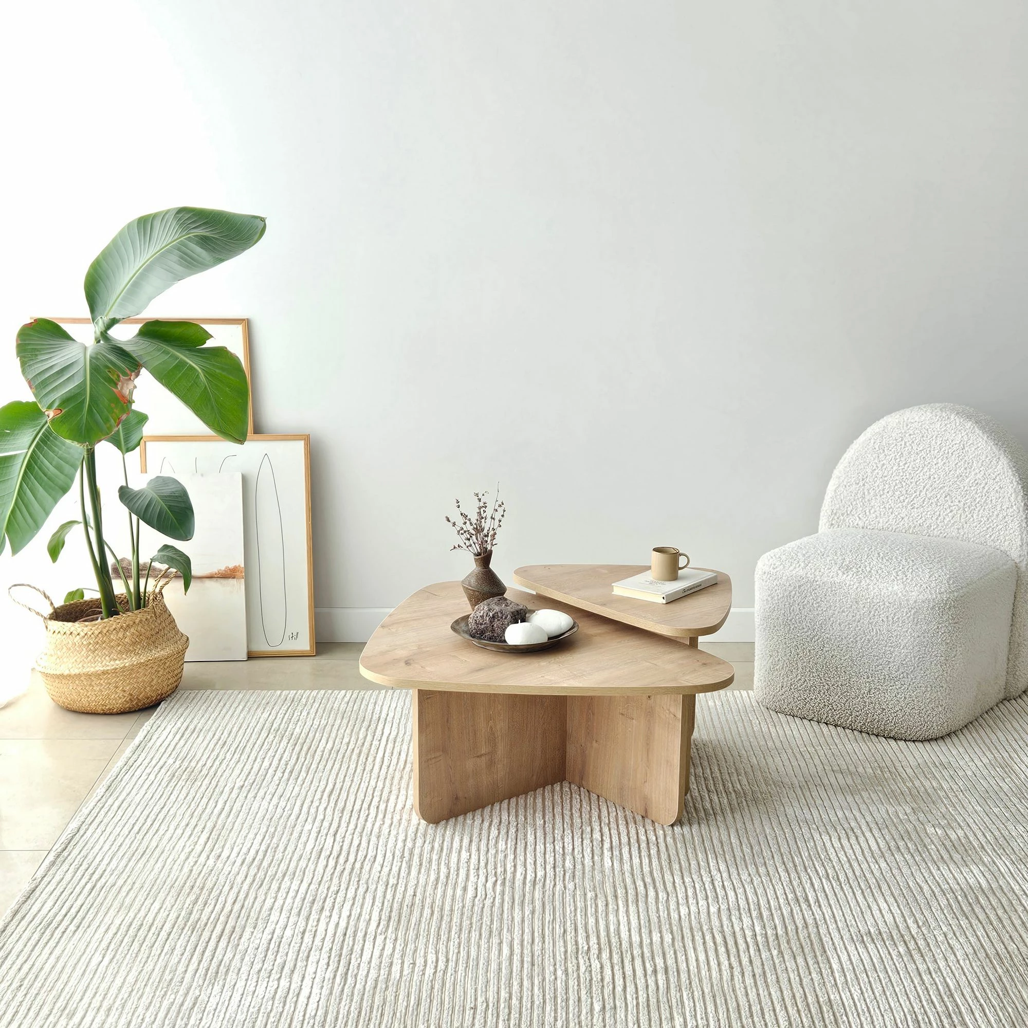 Set tavolinash kafeje Skye Decor, Ballare, ngjyrë lis safir