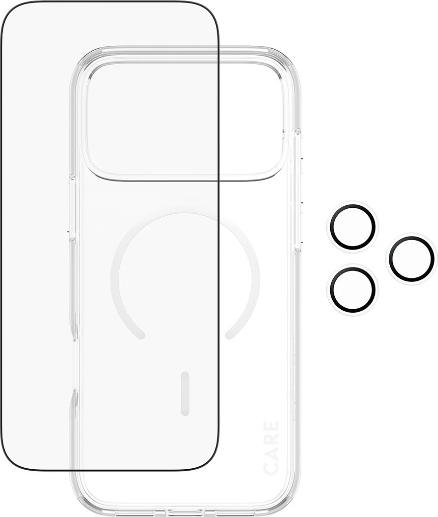 Mbështjellës PanzerGlass CARE 3-in-1 Flagship Explorer Bundle për iPhone 17 Pro Max, transparent