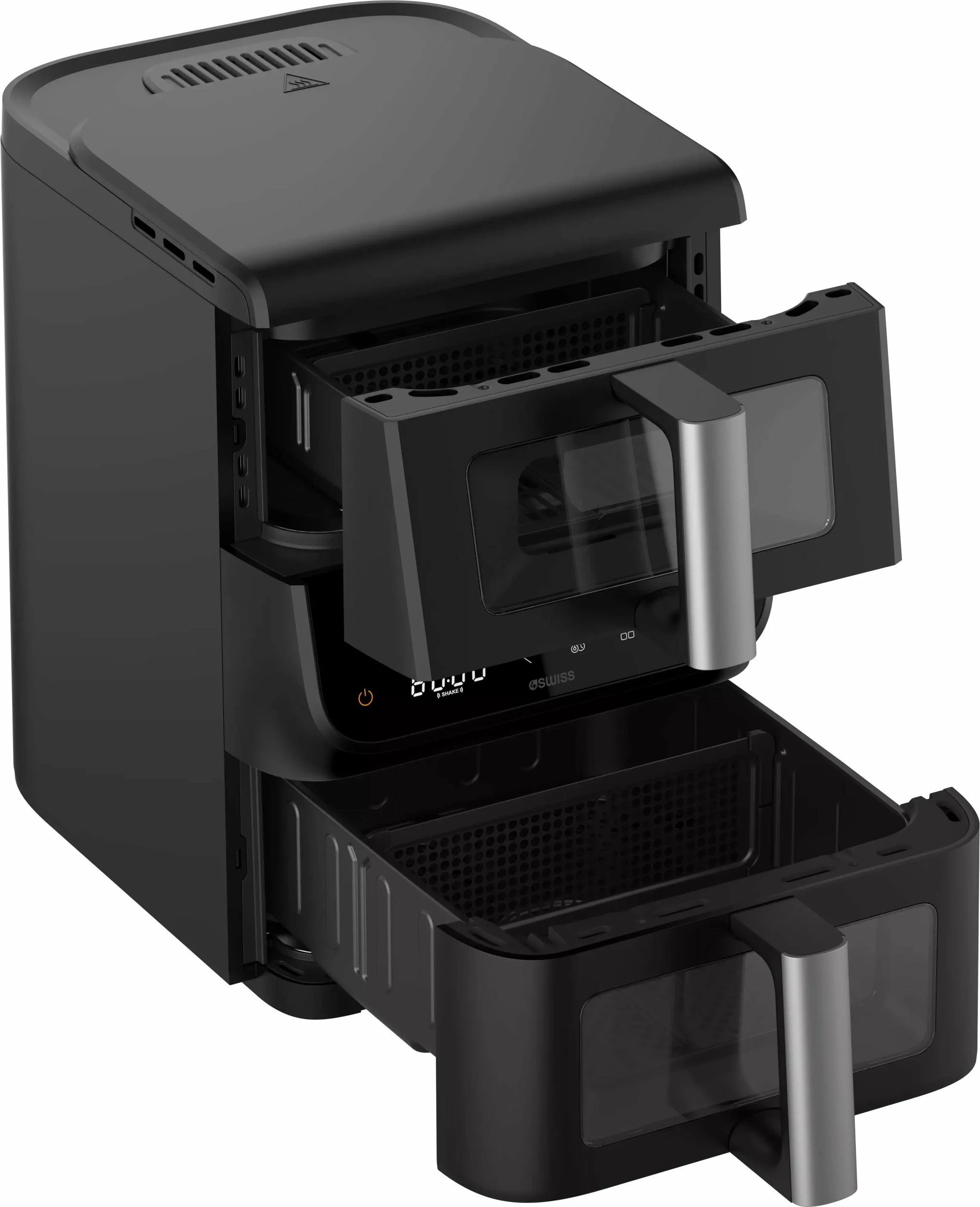Fritezë pa vaj 4Swiss ABB-225 DoubleCook 10 L, 2 sirtarë, 2200 W, e zezë