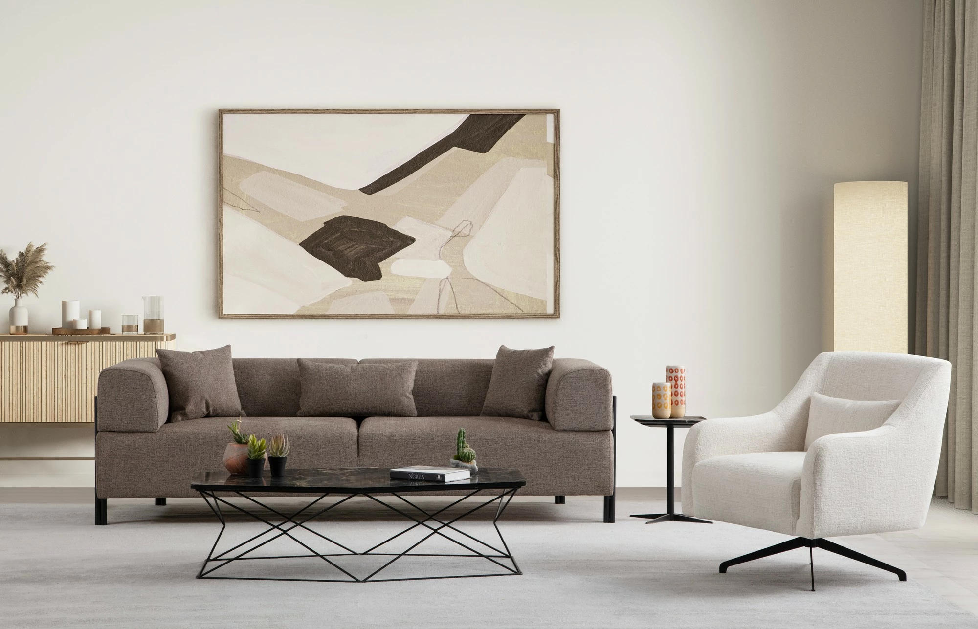 Divan treshe Gio, kafe, Atelier del Sofa