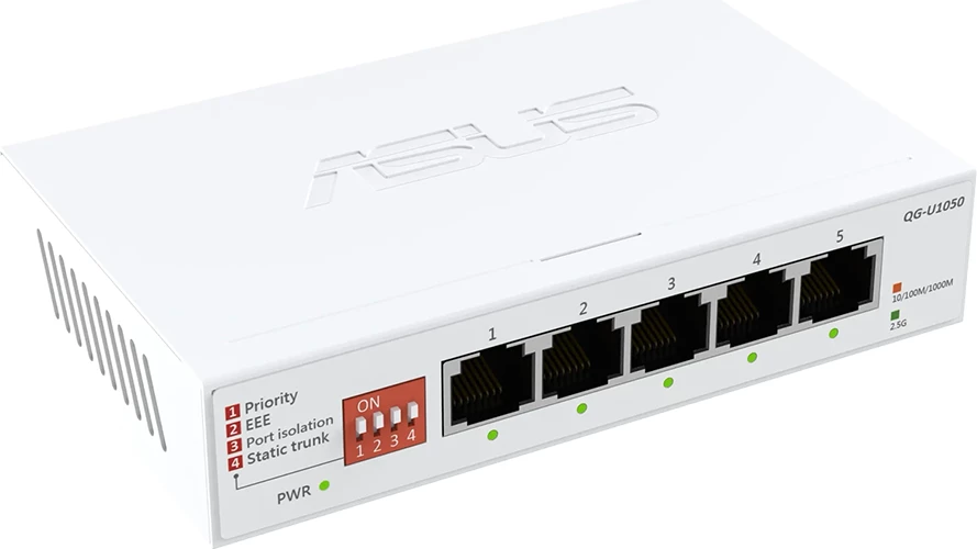 Switch ASUS QG-U1050 5-port 2.5G i pamenaxhueshëm, i bardhë