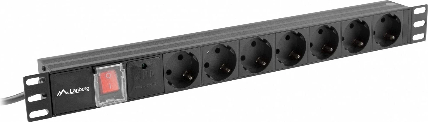 Listë elektrike rack Lanberg PDU-07F-0200-BK, 7x Schuko, 1U, 2m, e zezë