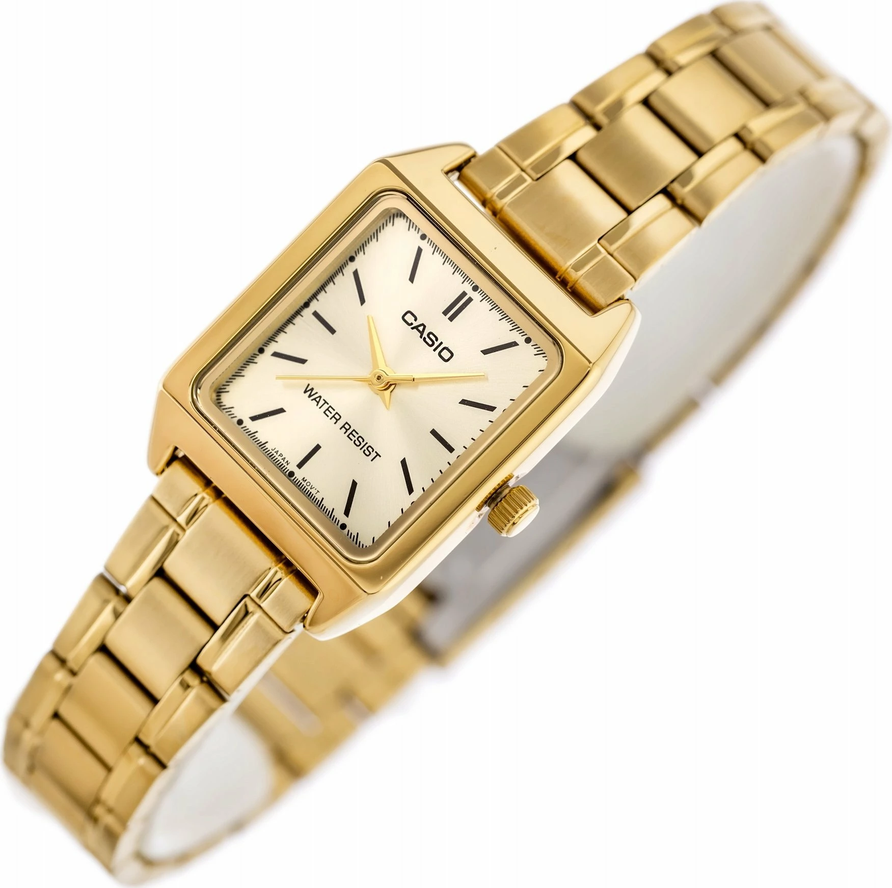 Orë dore Casio LTP-V007G-9EUDF, kuarc, analoge, 30 m, rrip çelik inox, me kuti, e artë