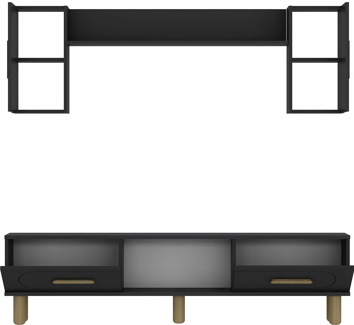 Set njësi TV Skye Decor, anthracite, sapphire oak