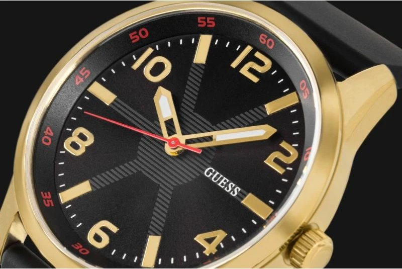 Orë dore meshkuj Guess Monte GW0805G2, e zezë/ari, set me kuti