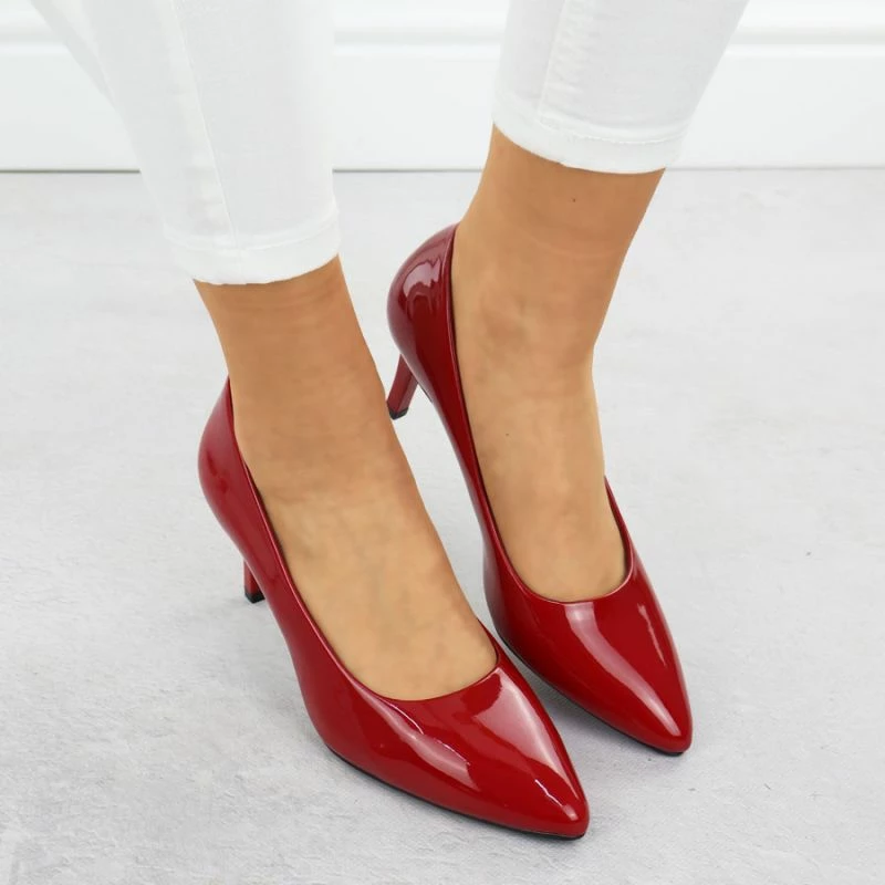 Këpucë me taka për femra LEONE Sergio Leone 1336, të kuqe