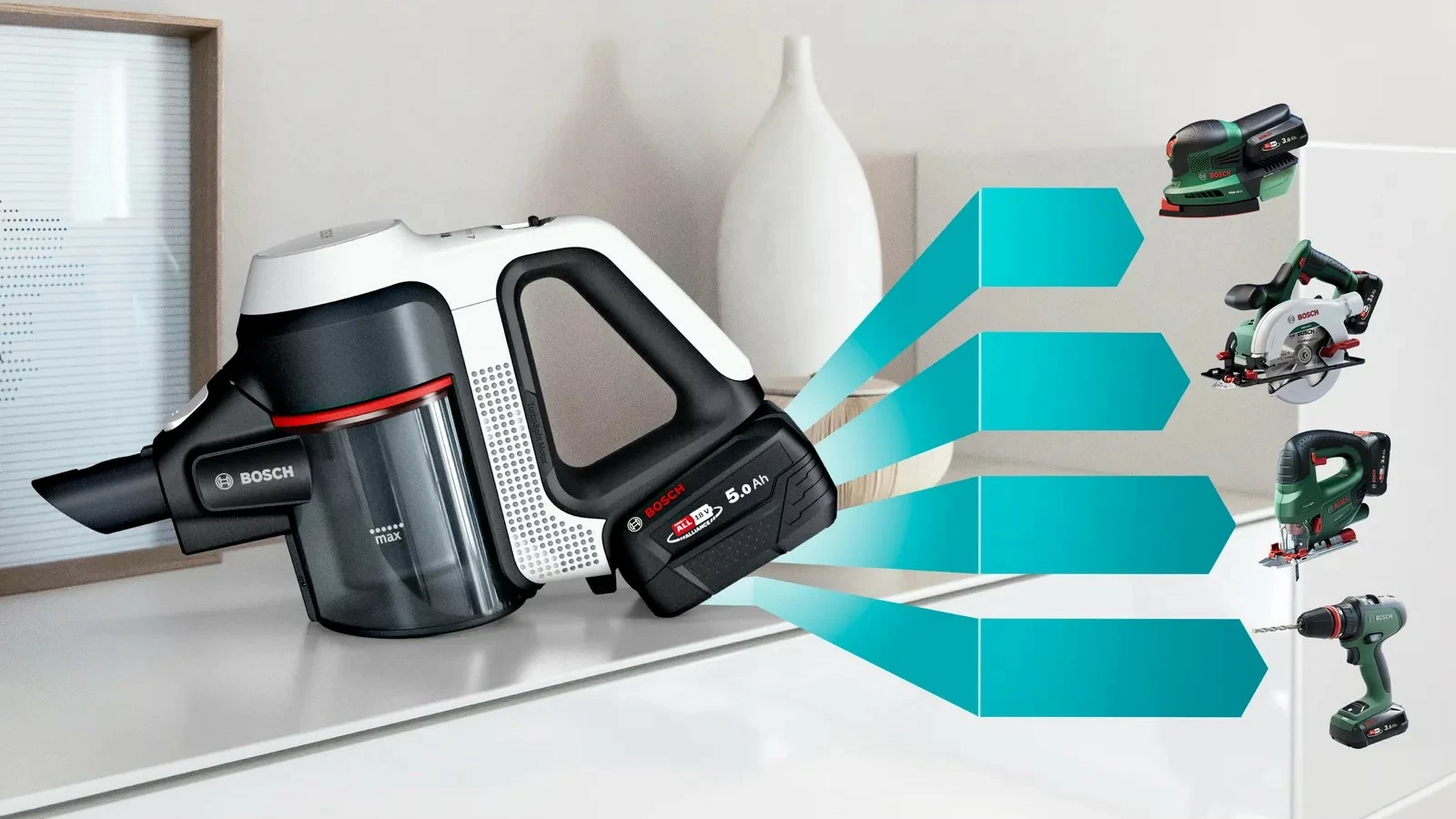 Fshesë me korrent Bosch BSS715CARP, pa qese, 0.3L, 18V, e zezë/argjendtë/e bardhë