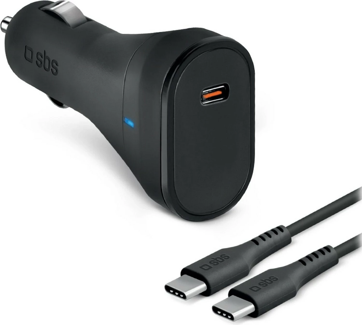 Karikues veture SBS 65W, USB-C, me kabllo 2 metra, i zi