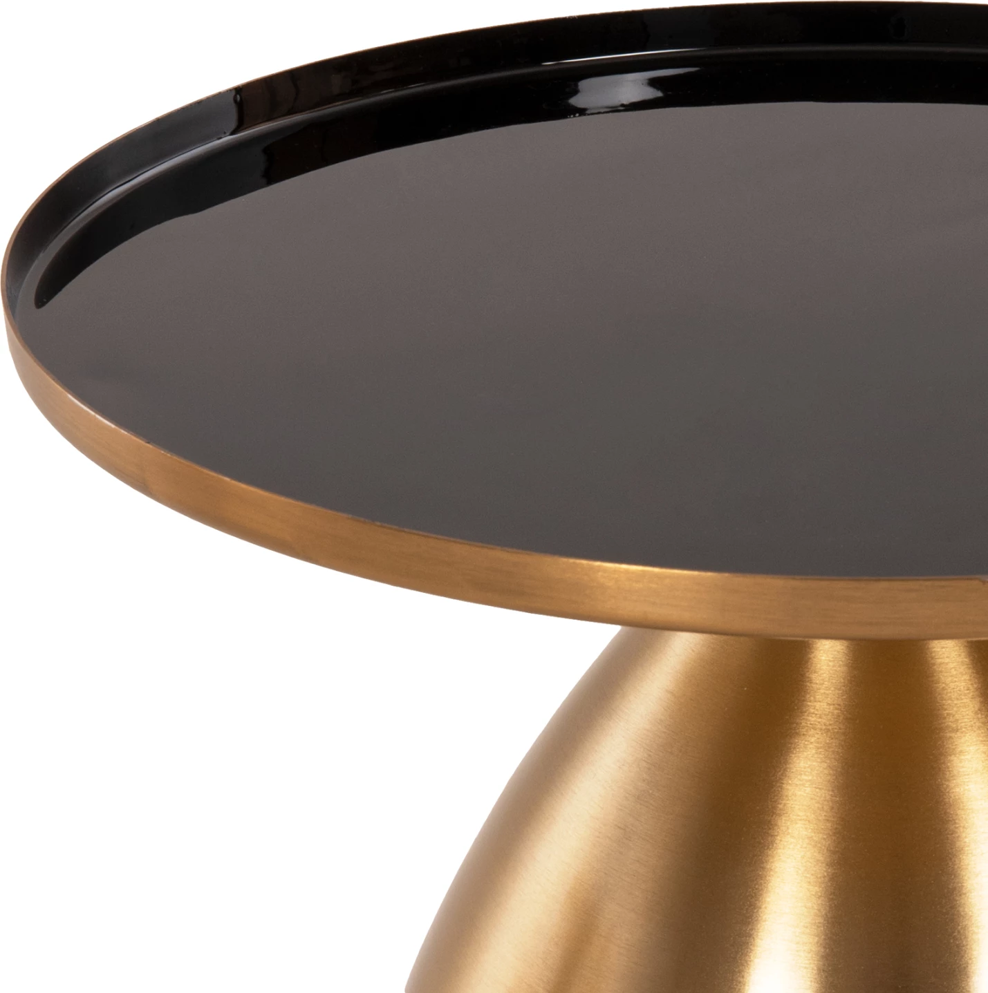 Tavolina anësore 2 copë, FH9661, metal, ngjyrë e zezë dhe ari, Φ50,5 & Φ40,5 cm