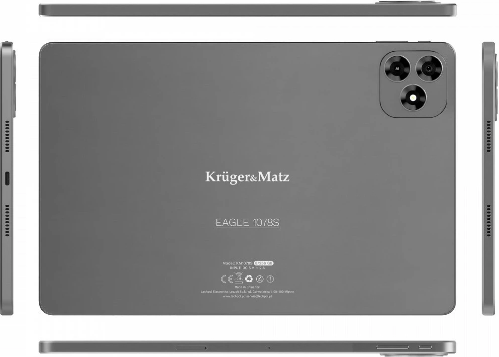 Tablet, Kruger & Matz, EAGLE 1078S KM1078S, 10.9" IPS 90 Hz, 6 GB RAM 128 GB, LTE (4G), Android 15, Graphite
