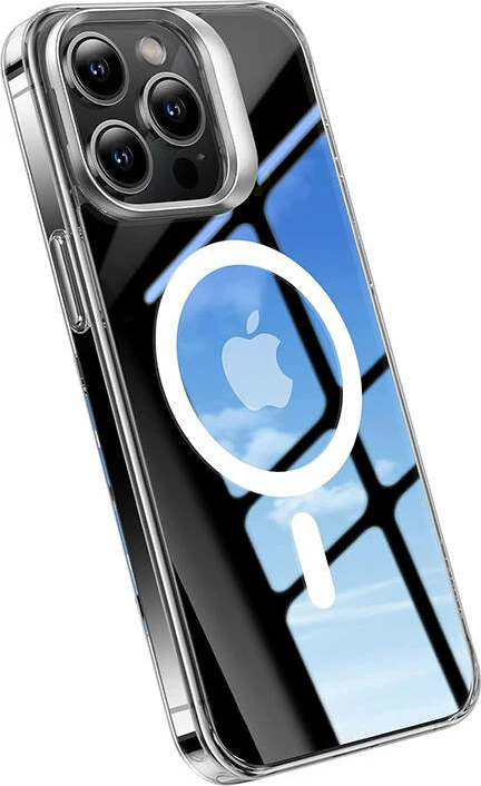 Mbështjellës Torras UPRO Lstand Clear-Mag për iPhone 15 Pro, transparent