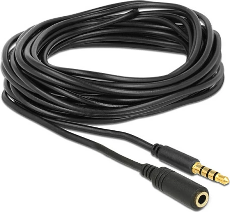 Kabllo zgjatëse audio jack 3.5mm DeLOCK 84669, TRRS mashkull-në-femër, 5 m, e zezë