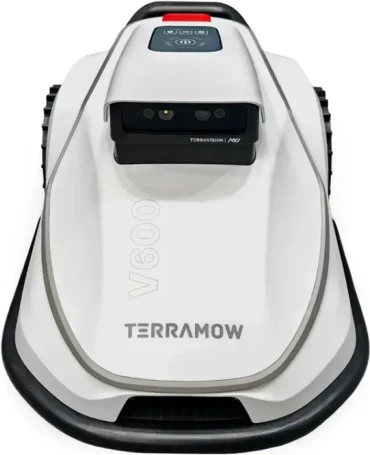 Robot kositës bari TERRAMOW V600 Wireless, deri 600 m², Wi‑Fi/4G, i bardhë/gri, set me garazh + 9 thika + SIM 1GB