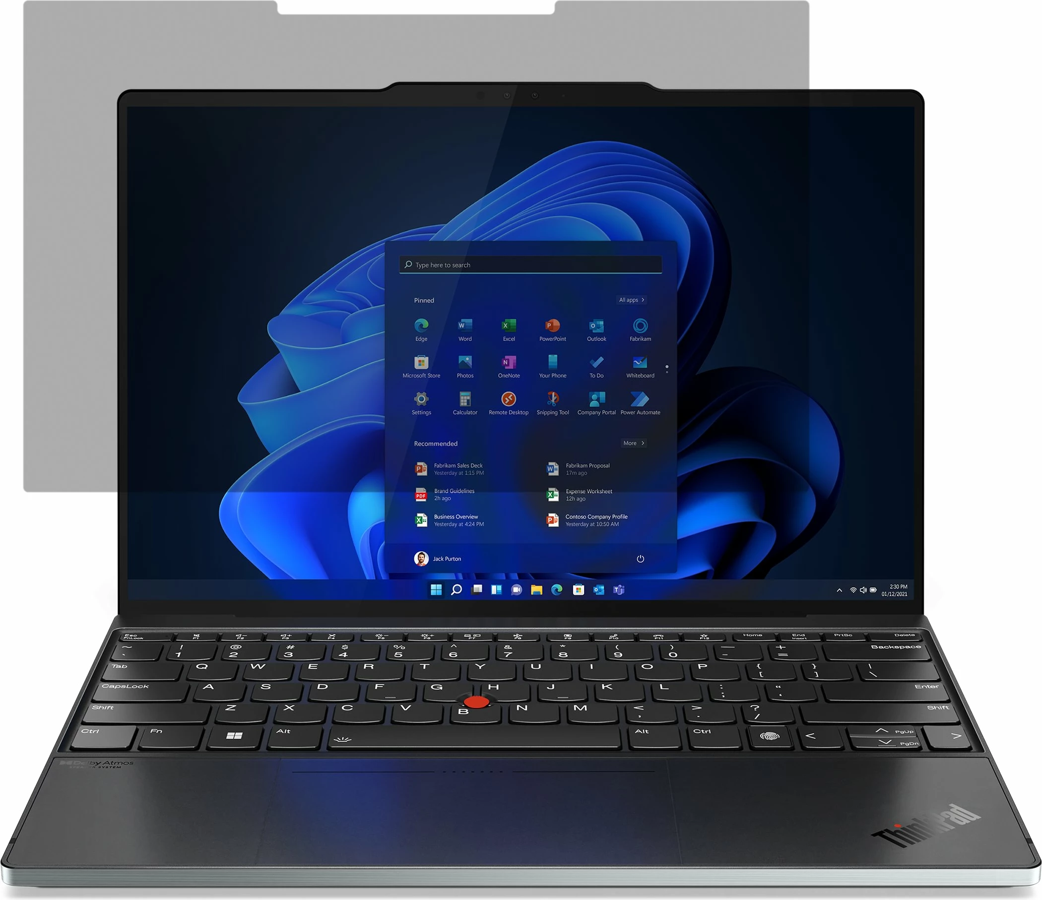 Filtër privatësie për ekran, Lenovo, 4XJ1U03942, 13.3\", 16:10, Premium Clarity, për Z13