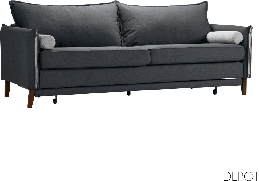Divan-krevat trefësh, ngjyrë antracit NEVE 97, gri NEVE 83, 230x81x88