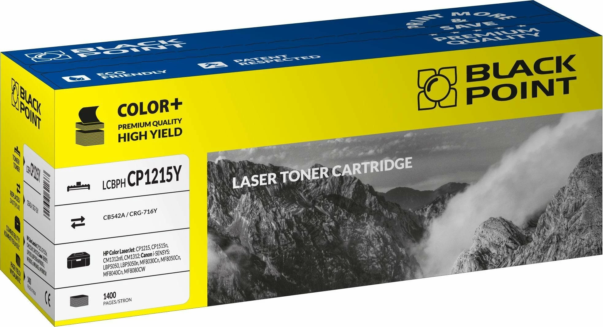 Toner Black Point LCBPHCP1215Y zëvendësues 125A/CRG716, i verdhë