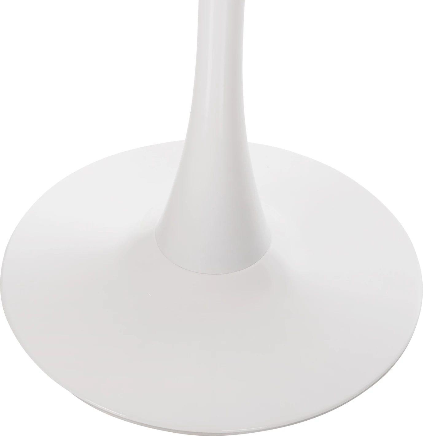 Tavolinë rrumbullake për ngrënie ROLLO, melaminë ngjyrë mermeri të bardhë, këmbë metalike, FH9422.11, 120x74cm