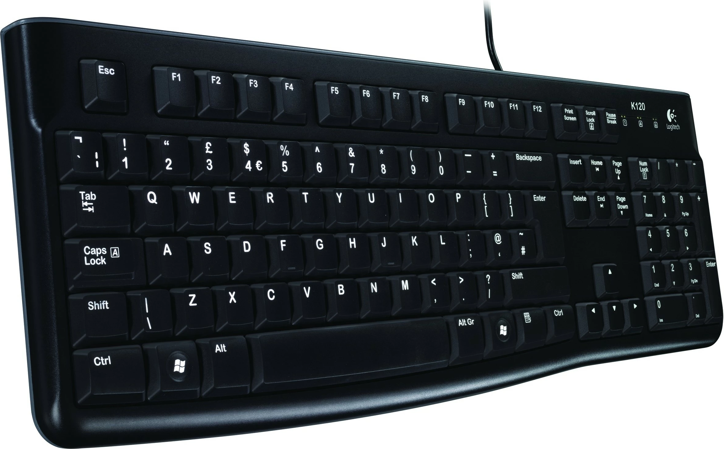 Tastierë Logitech K120, me kabllo, USB, QWERTZ, e zezë