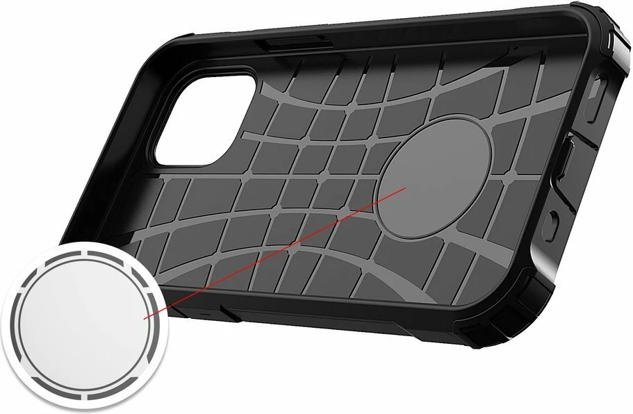 Mbështjellës Hybrid Armor Hurtel për iPhone 12 Pro Max, i zi