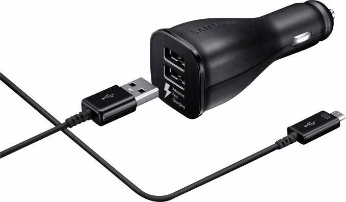 Karikues veture Samsung EP-LN920BBE Fast Charge, 2x USB, me kabllo MicroUSB, i zi, EU blister