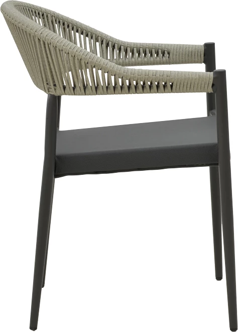 Set tavoline me dy karrige për terasë Kliton-Elation, alumin, ngjyrë antracit, 80x80x74cm