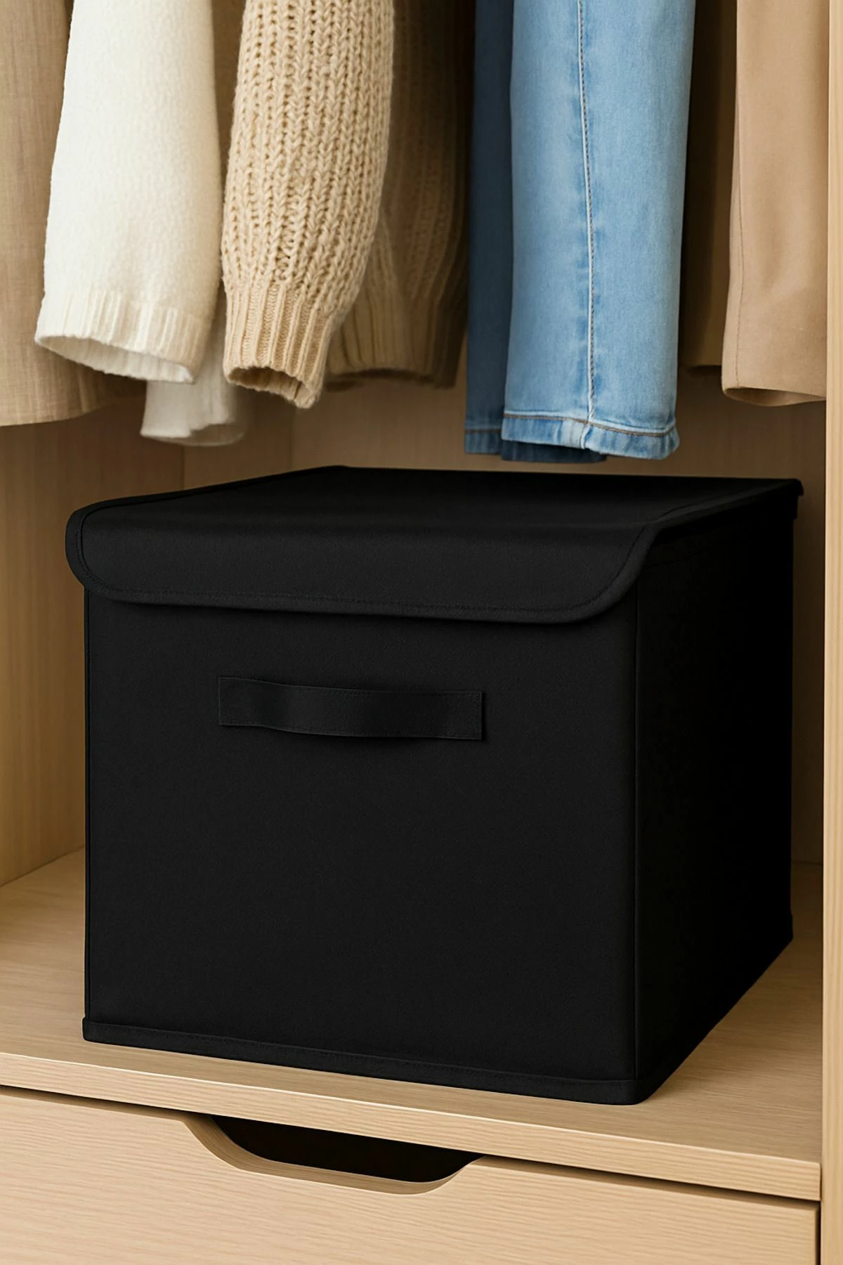 Kuti për organizim, material ndjesi leshi, ngjyrë e zezë, Evila Originals, YLC.K.K.031