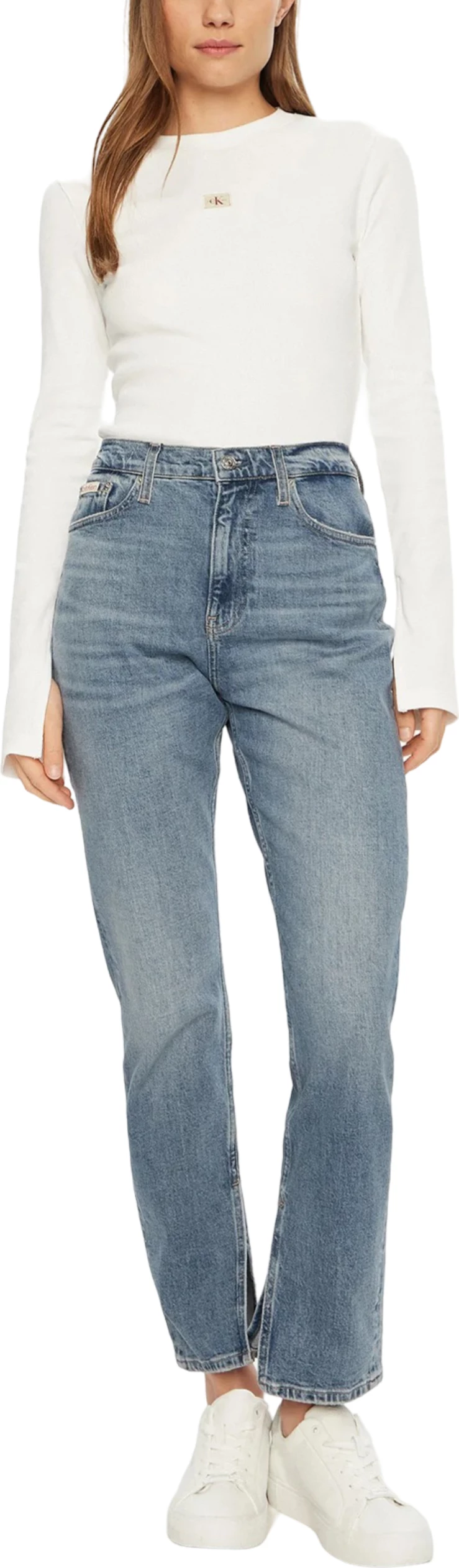 Xhinse për femra Calvin Klein Jeans Authentic Slim Strai J20J224508, denim [Madhësia: W27 L34]