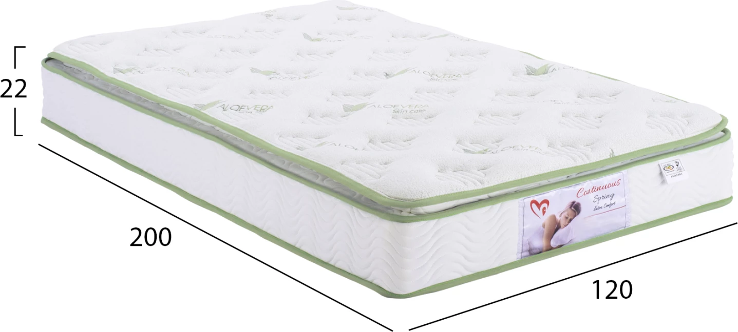 Dyshek me susta të vazhdueshme me mbulesë Aloe Vera 120x200 FH372.18 njëanshëm