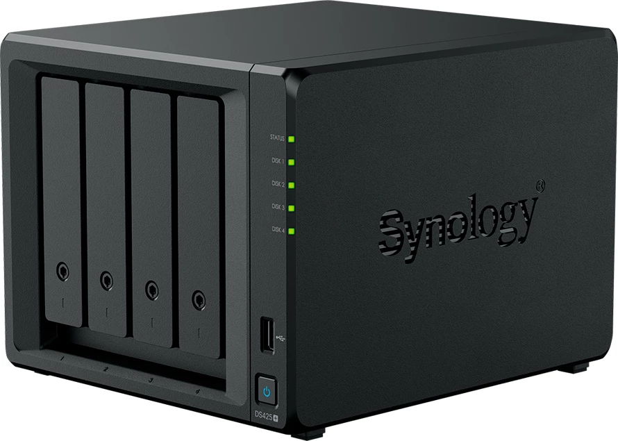 NAS Synology DiskStation DS425+ 4-bay 3.5\" SATA, 2x M.2 NVMe, 2GB DDR4, 2.5GbE + 1GbE, i zi