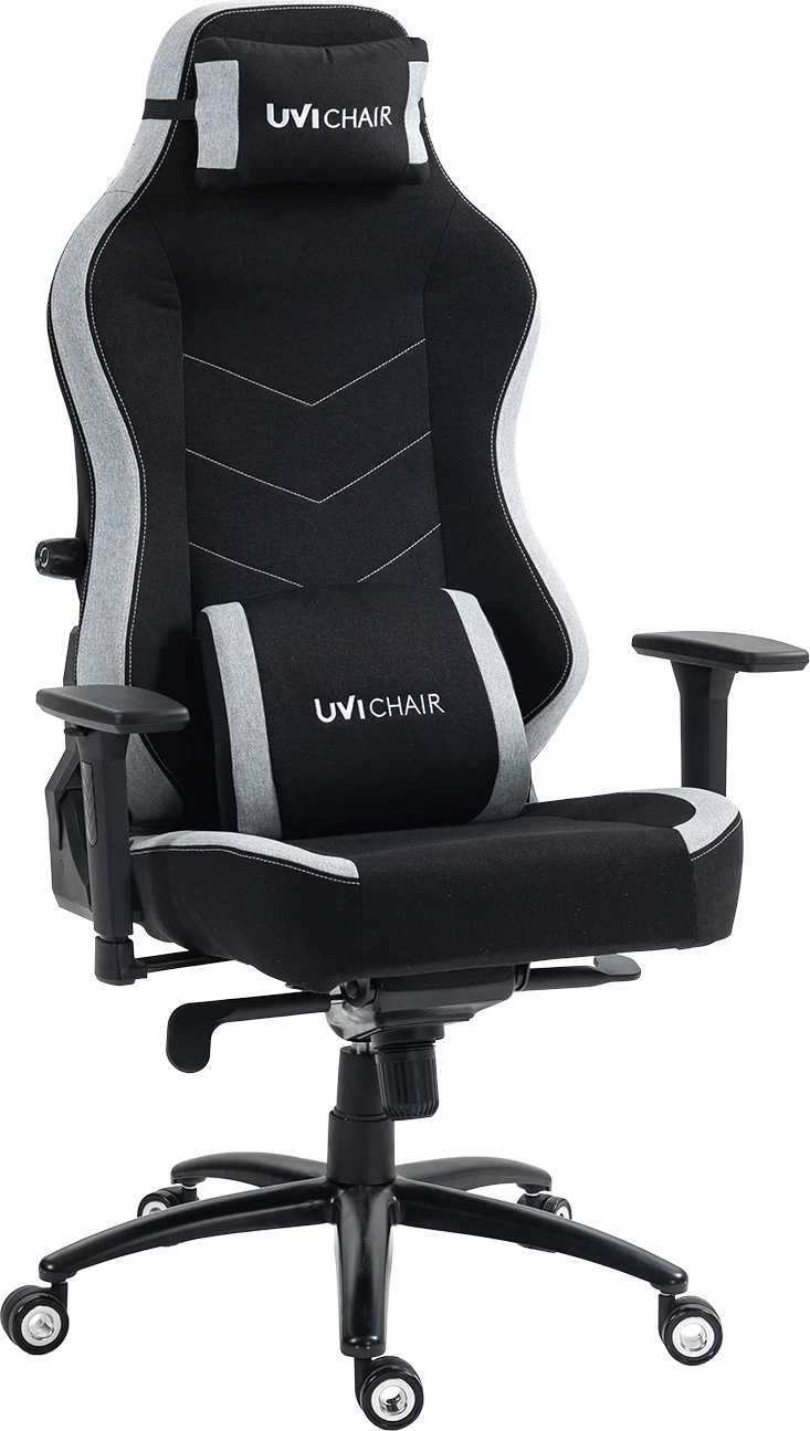 Karrige gaming UVI Alpha UVIB002, mbulesë mikrofibër, shpinore 180°, mbështetje mesi e rregullueshme, gri