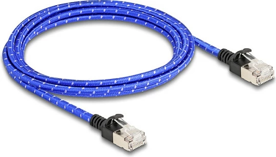 Kabllo rrjeti DeLOCK Cat6a RJ45, 2 m, 10 Gbit/s, U/FTP Slim, kaltër