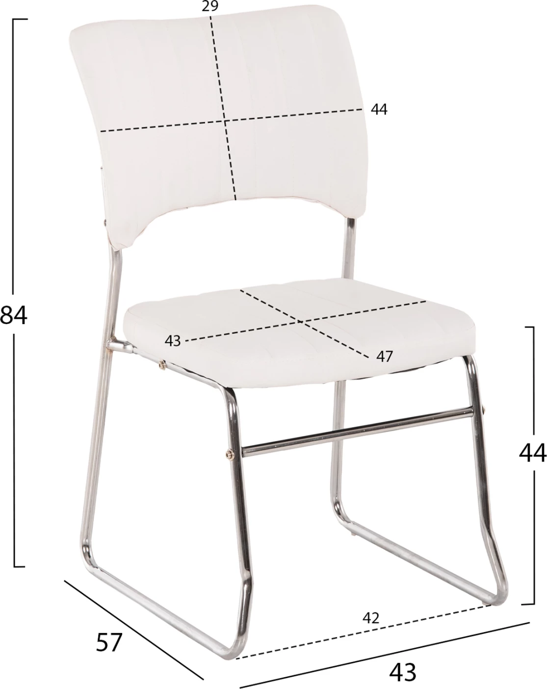 Karrige për zyre konferencash FH1071.02,e bardhë, set prej 4 copë