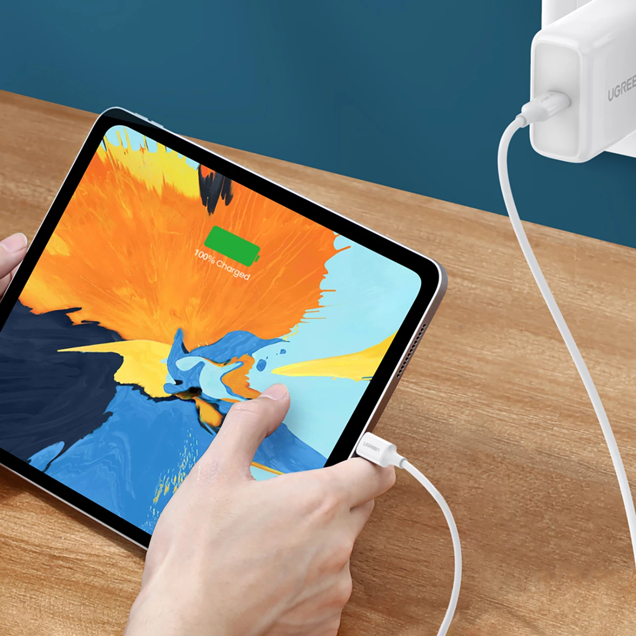 Kabllo USB-C në USB-C Ugreen US264 60517, 0.5m, e bardhë