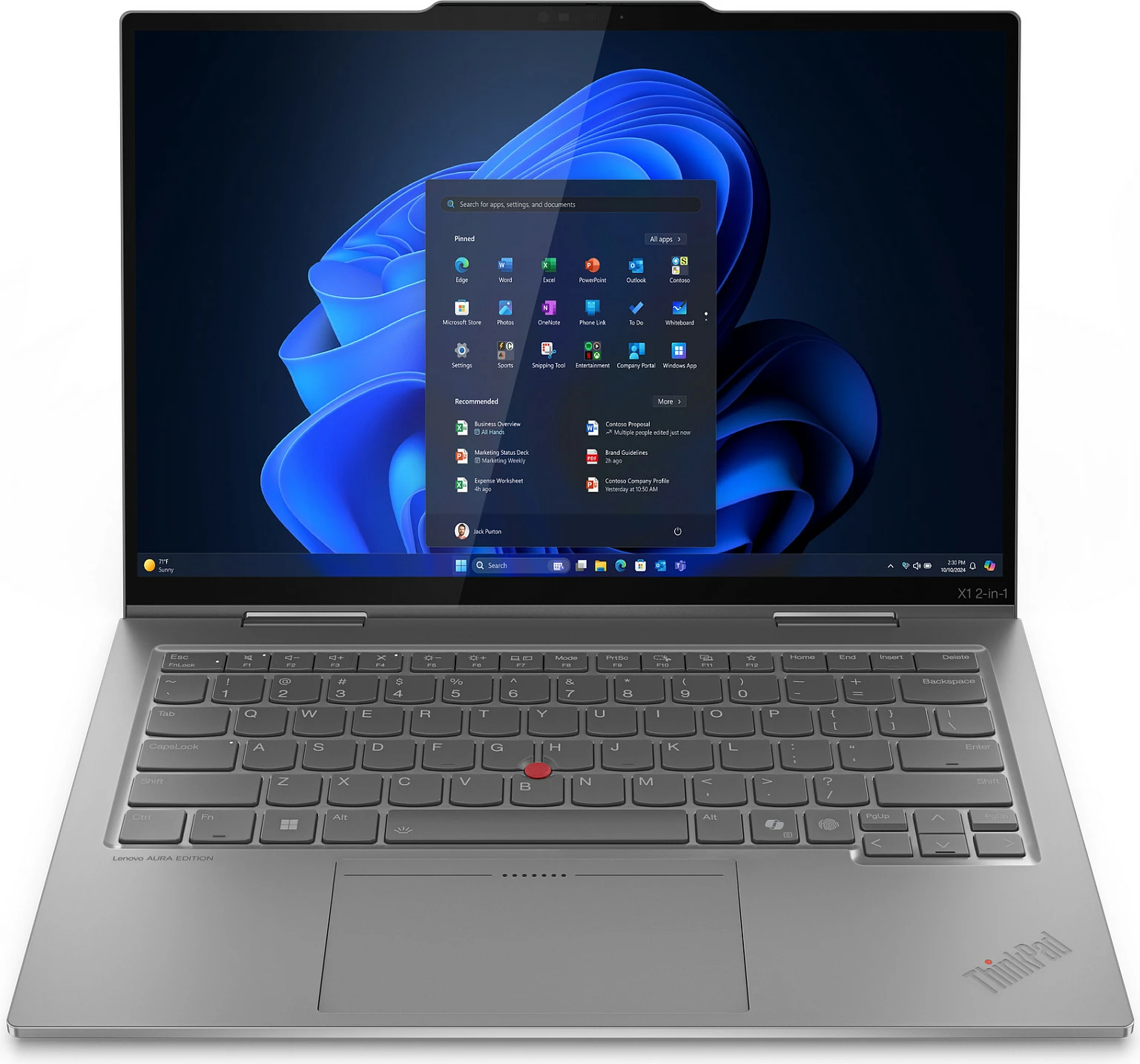 Kompjuter Lenovo X1 2in1 G10, Ultra7 258V, 32GB RAM, 1TB SSD, 14" WUXGA, 5G, Windows 11 Pro, gri