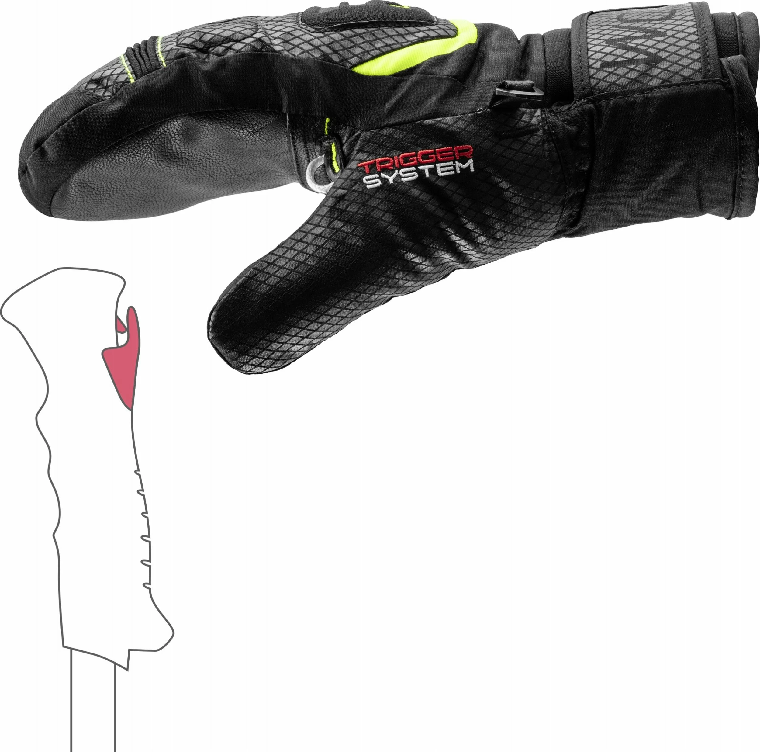 Dorëza skijimi Leki WCR Team 3D Junior Mitt 5.0, madhësia 5, e zezë