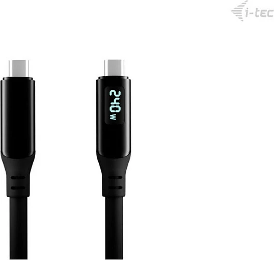 Kabllo Thunderbolt 4/USB4 I-Tec Class Pro, USB-C në USB-C, 240W, 40Gbps, 1.5m, me LCD, e zezë