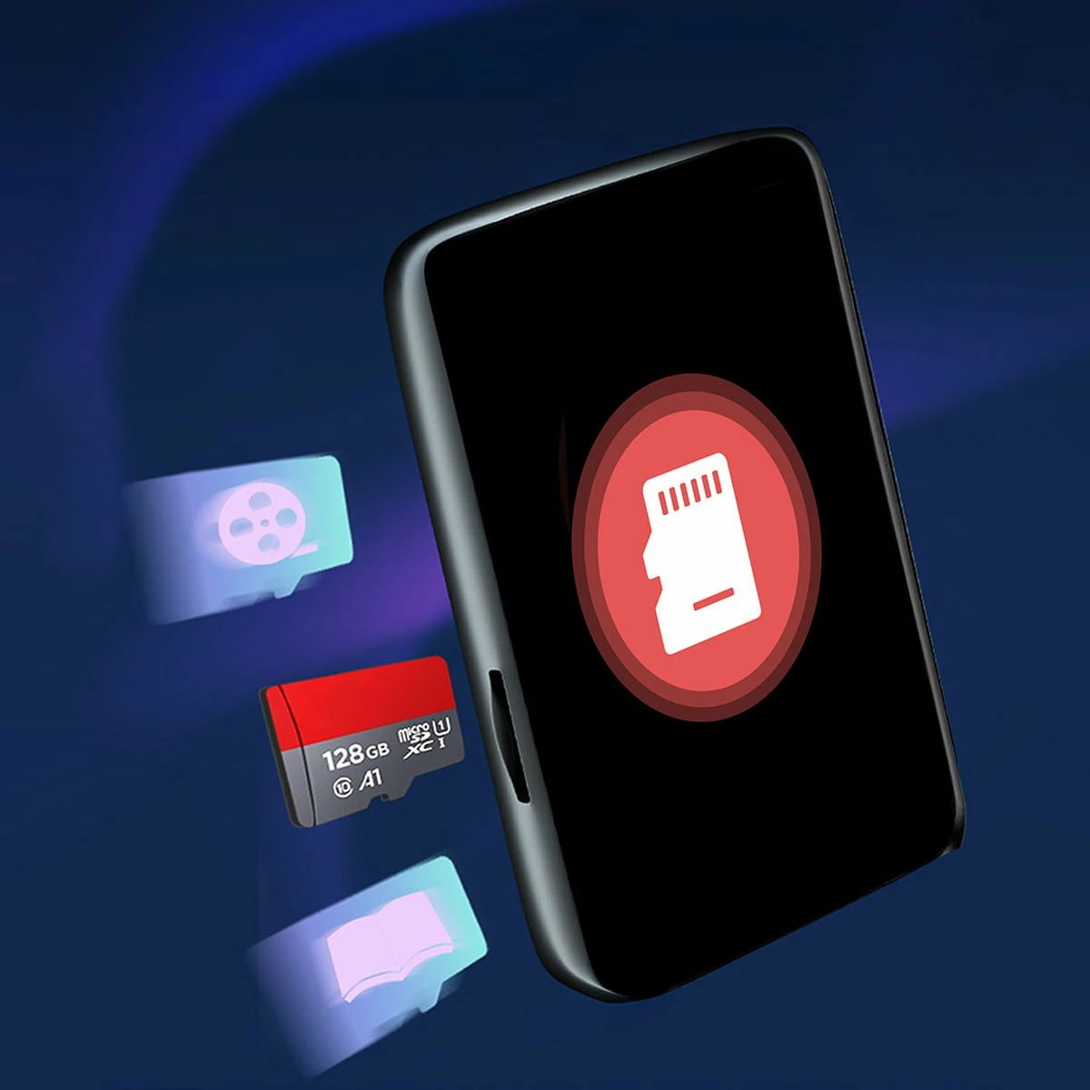 Player MP3/MP4 Zenwire Vibe P1, 32GB, Bluetooth, ekran 2.4\" IPS, radio FM, diktafon, i zi, me microSD 32GB, kufje dhe kabllo USB