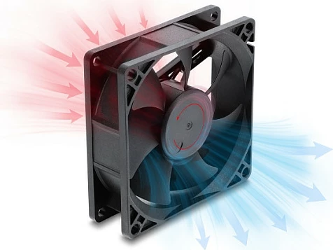 Ventilator për kasë DeLOCK 80x80x25mm, 48V DC, 2-Pin, i zi