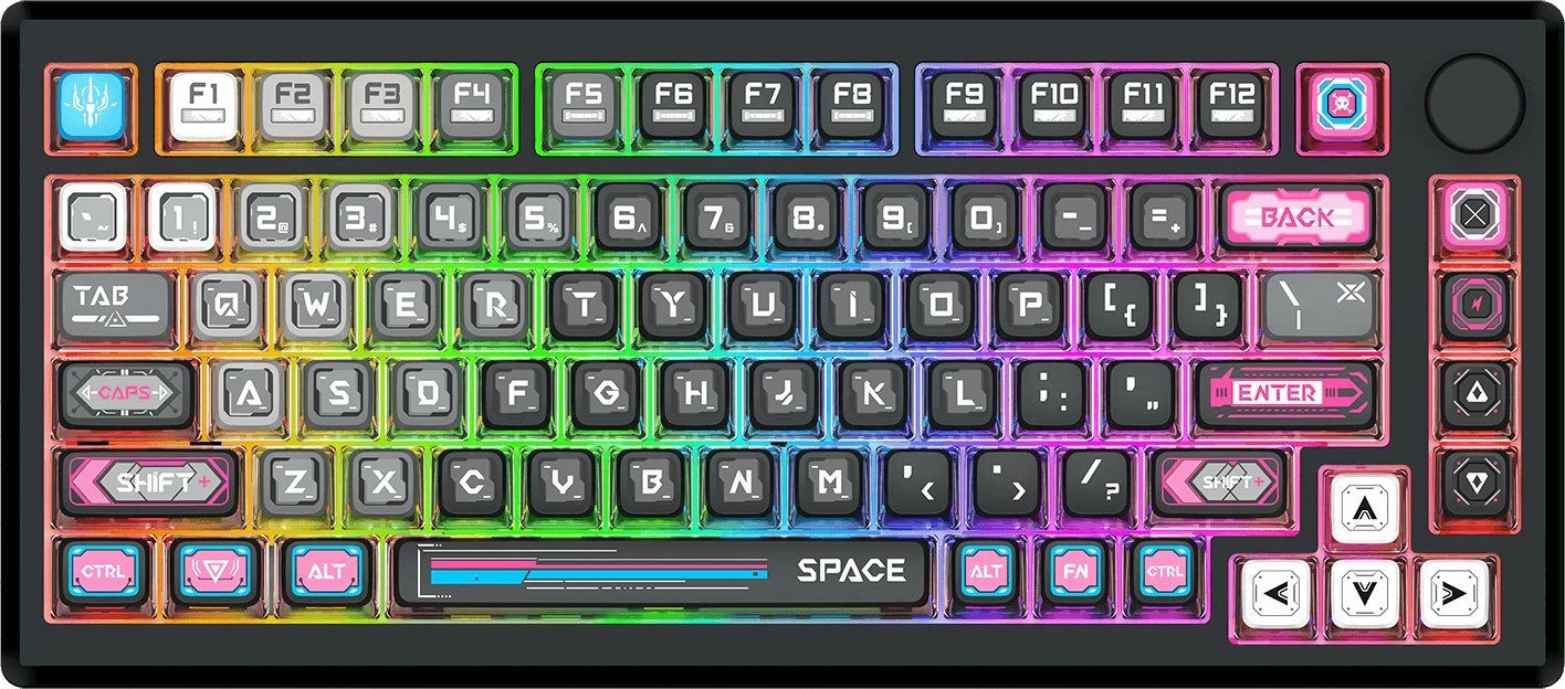 Tastierë mekanike Redragon Uranus Pro 82 K732MC-RGB-PRO, 75%, RGB, USB-C/2.4GHz/Bluetooth, US layout, WuKong switches, e zezë