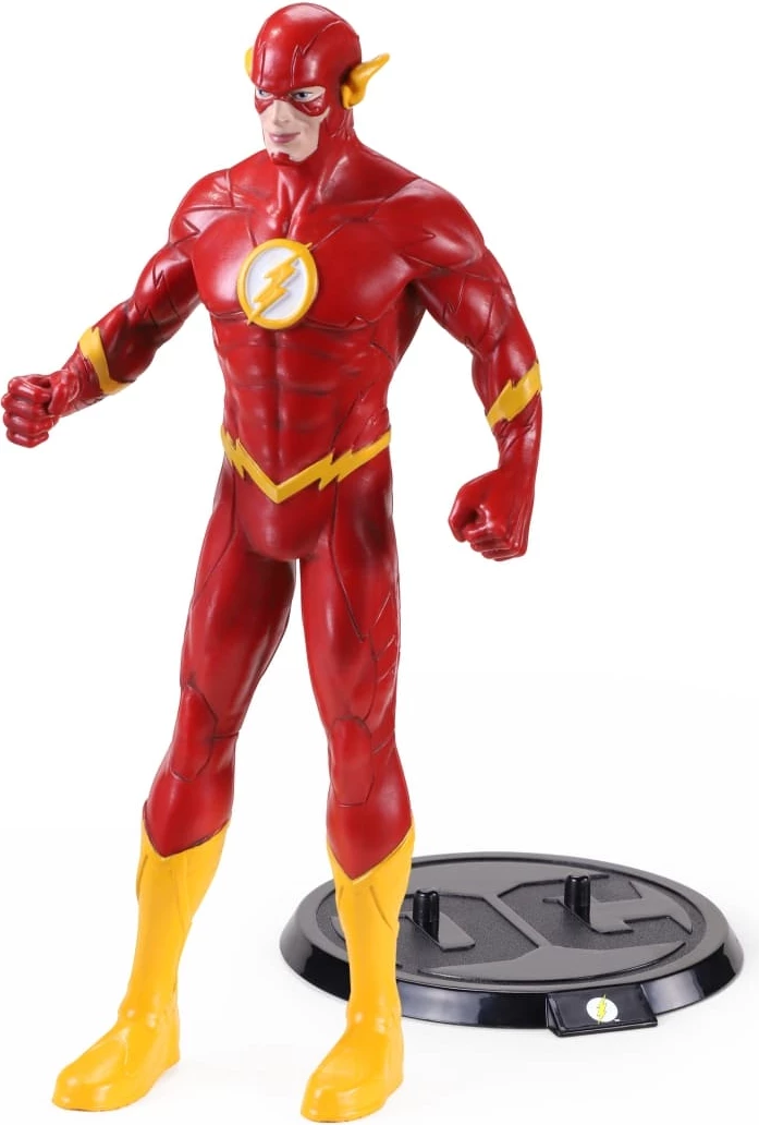 Figurinë e përkulshme NOBLE COLLECTION Bendyfig DC The Flash 19 cm, kuqe/verdhe, me bazë