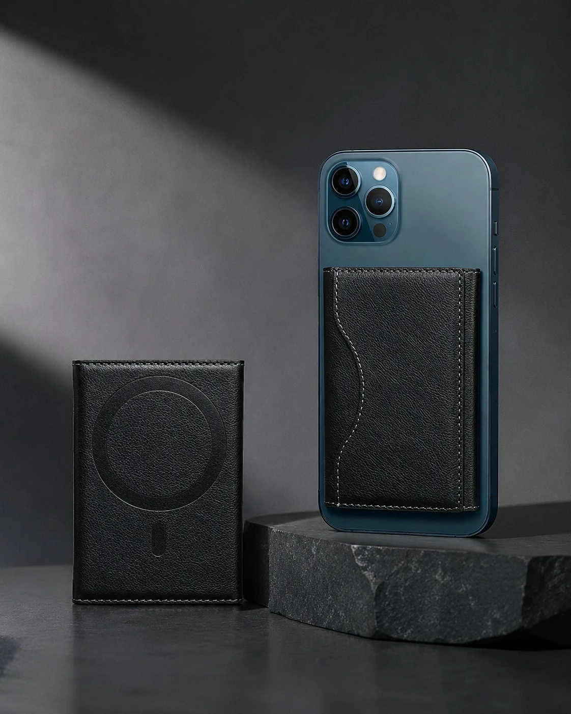 Kuletë Magnetike MagSafe-Style për Telefon me Mbajtëse Kartelash - e zezë
