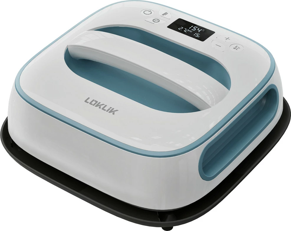 Presë termike LOKLiK Easy Heat Press, kontroll digjital, denim blu