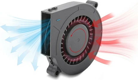 Ventilator ftohës radial DeLOCK 12V DC 75x75x15mm, 3-Pin, i zi